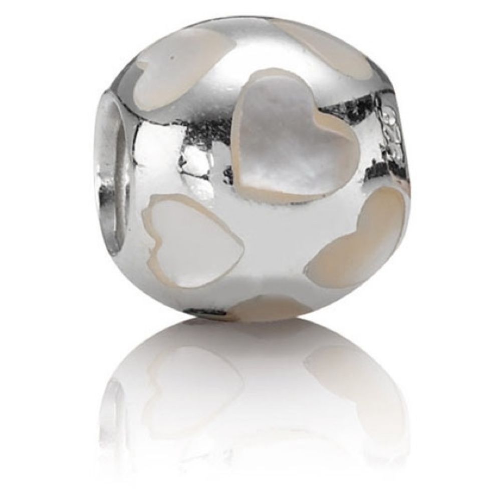 Genuine Retired PANDORA Love Me White Mother Of Pearl Charm; 790398MPW